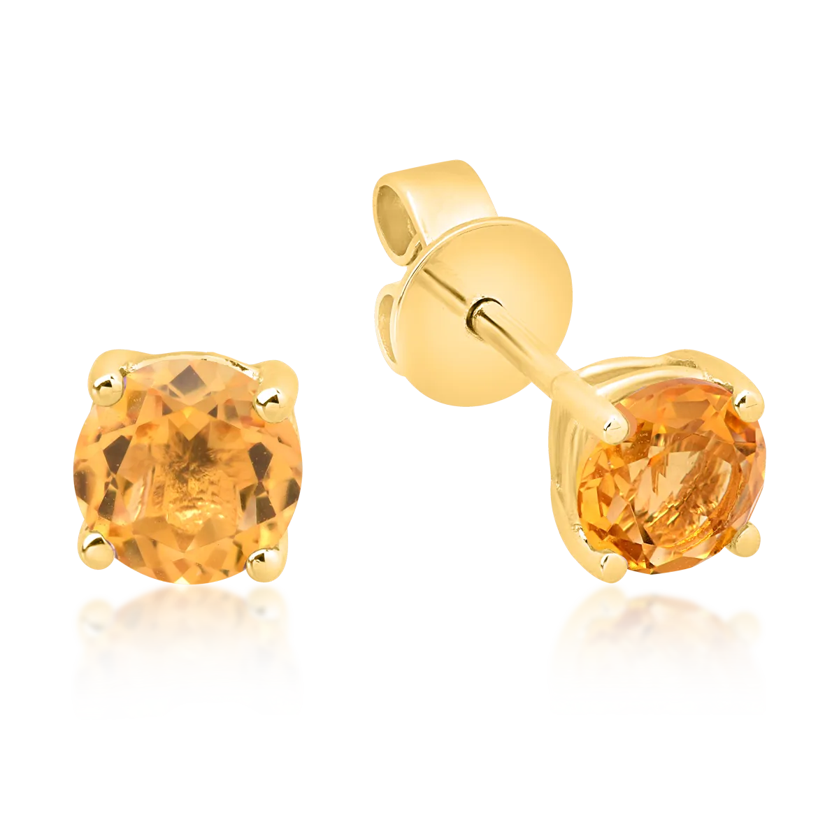 Cercei din aur galben de 14K cu citrine de 0.881ct