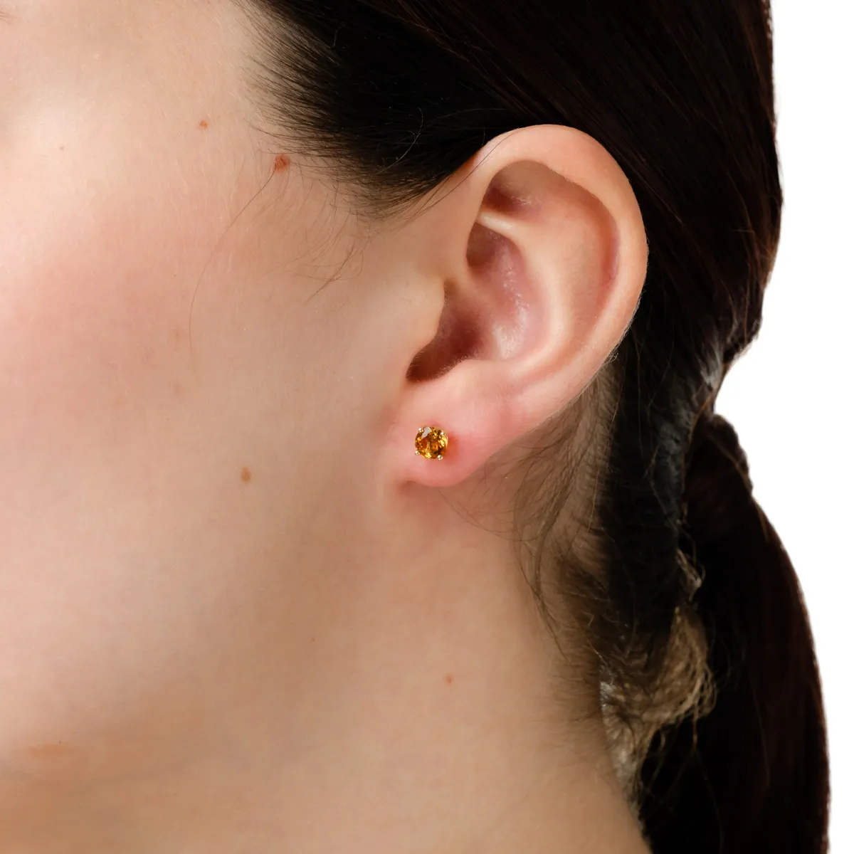 Yellow gold minimalist earrings with 1ct citrines