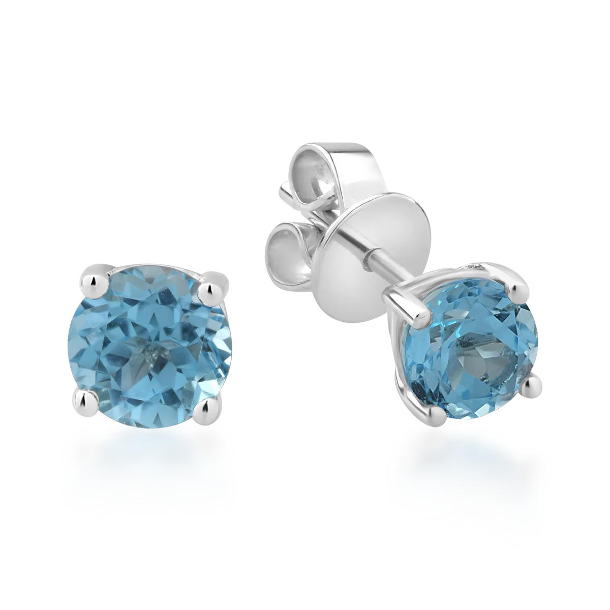 White gold earrings with 1.2ct blue topazes