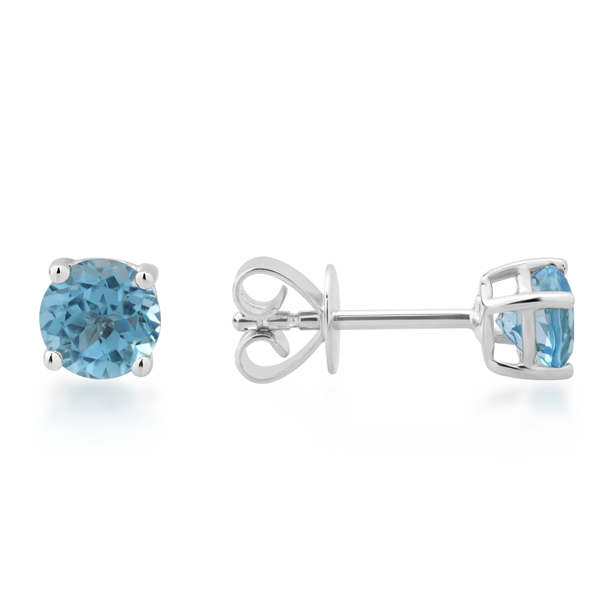 Cercei din aur alb cu topaze albastre de 1.2ct