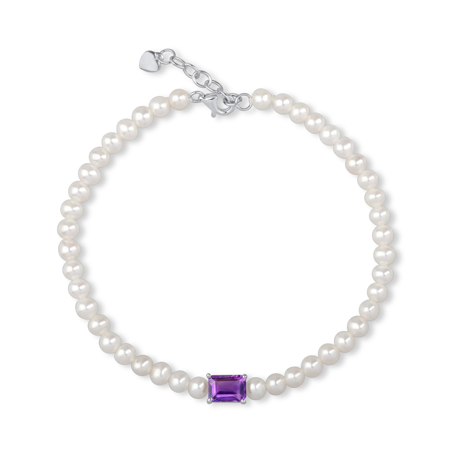 Bratara din aur alb cu perle de cultura de 23.04ct si ametist de 0.9ct-176673