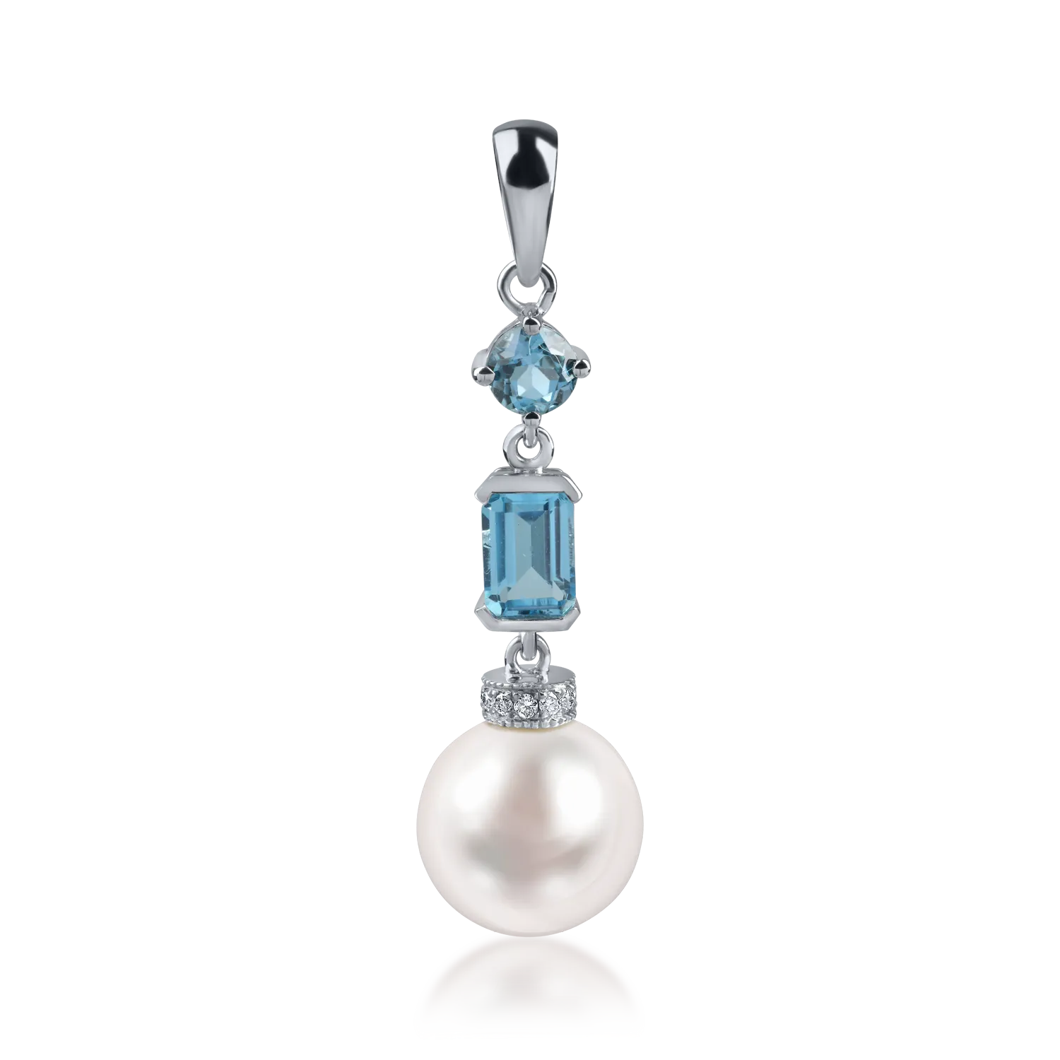 White gold pendant with 8.3ct precious and semi-precious stones