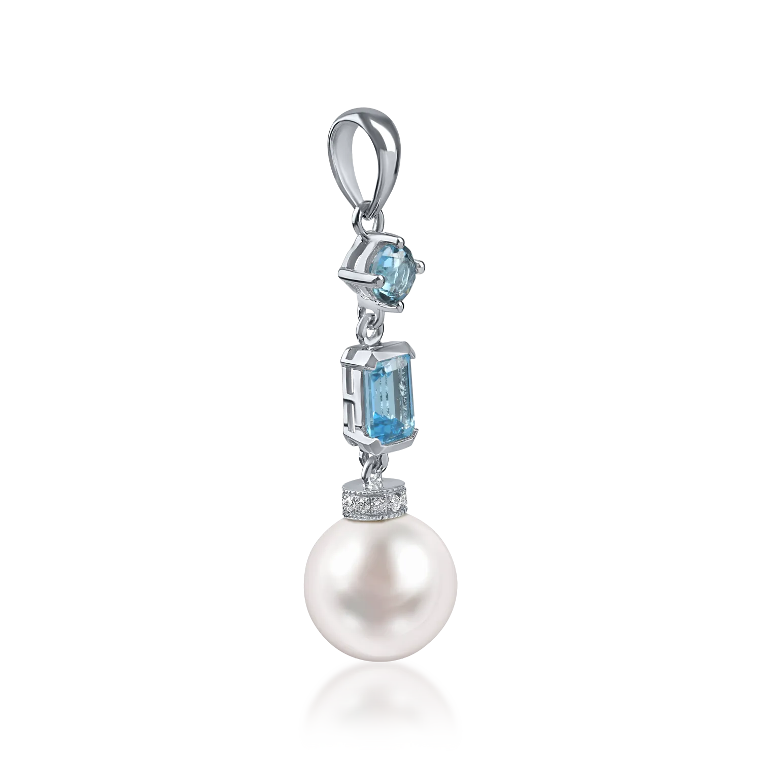 Pandantiv din aur alb cu pietre pretioase si semipretioase de 8.3ct