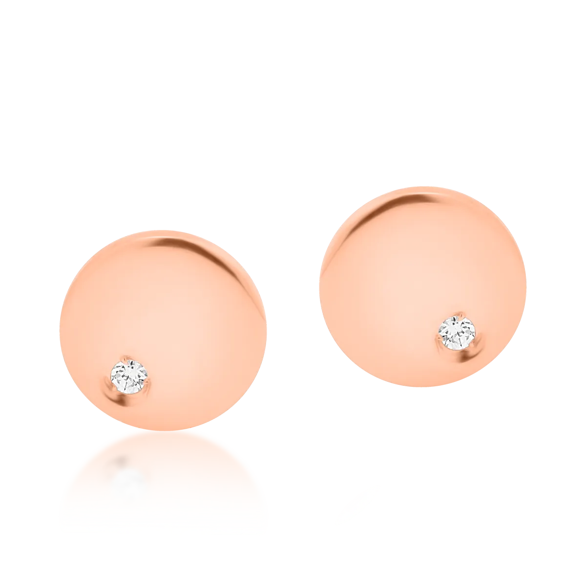 Rose gold earrings with zirconia