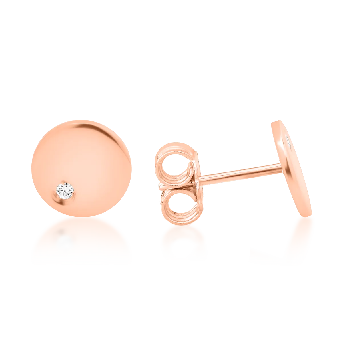 Rose gold earrings with zirconia