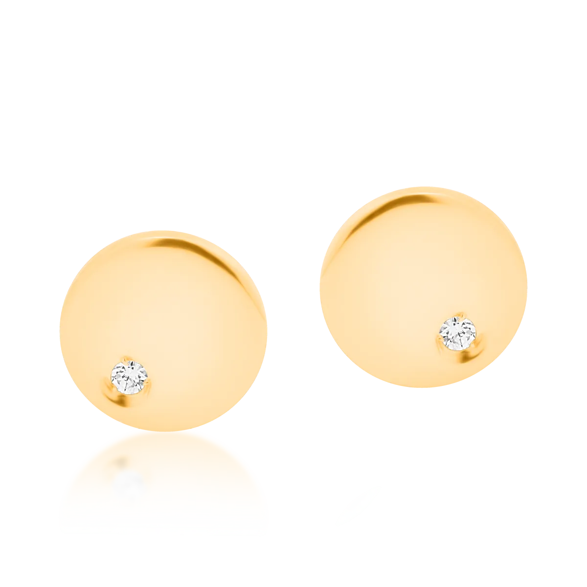 Yellow gold earrings with zirconia