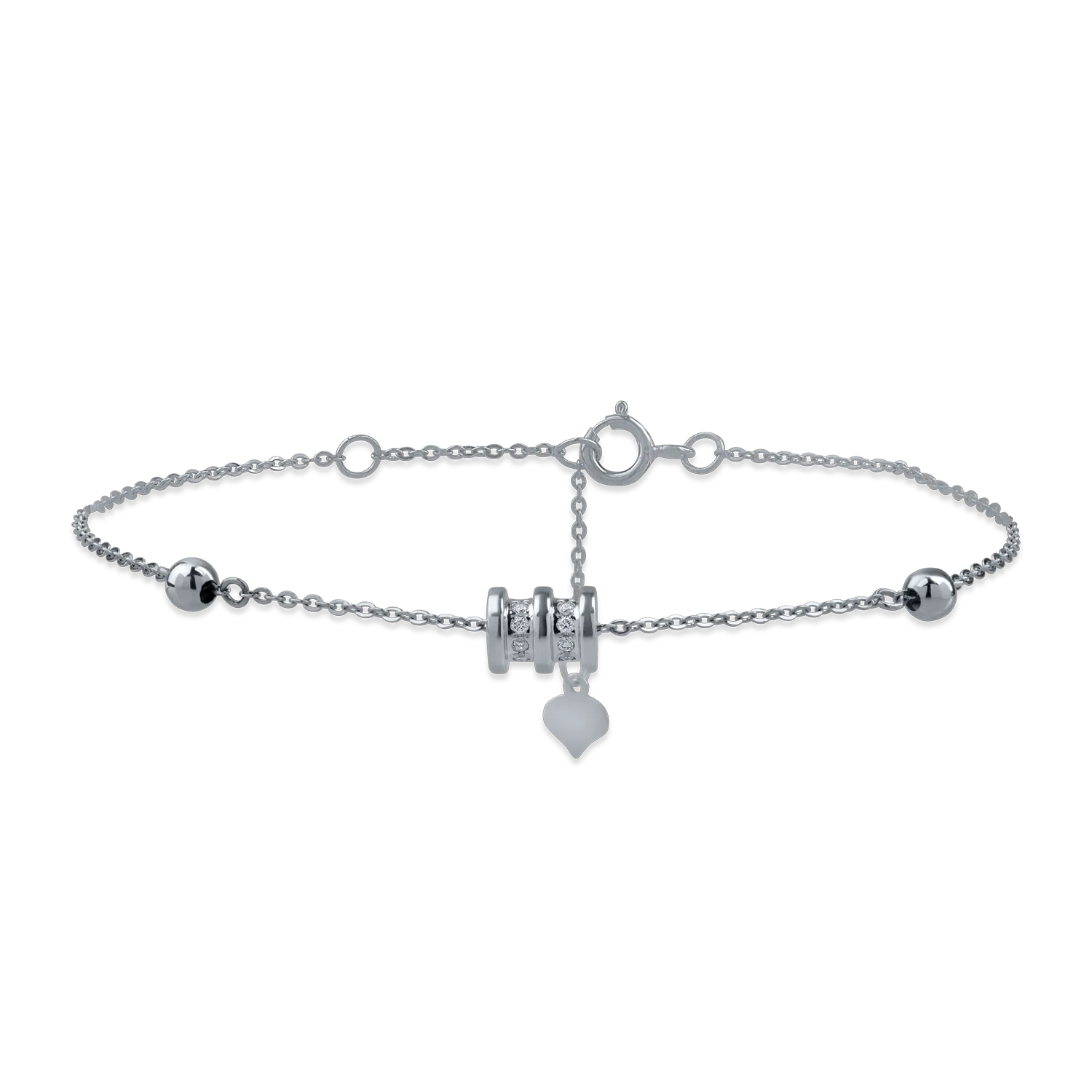 White gold bracelet with 0.05ct diamonds and geometric details-176842