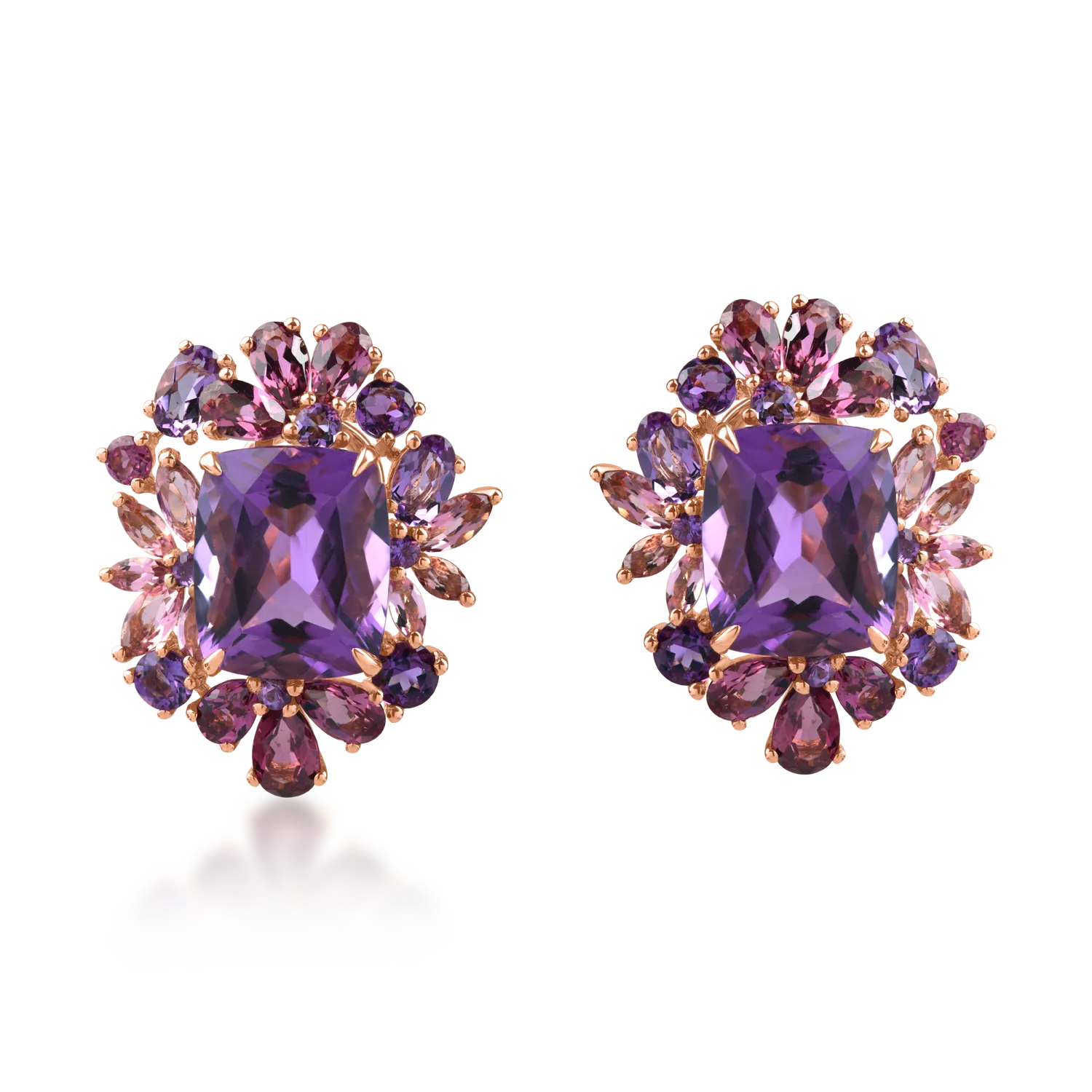 Rose gold earrings with 19.6ct semi-precious stones