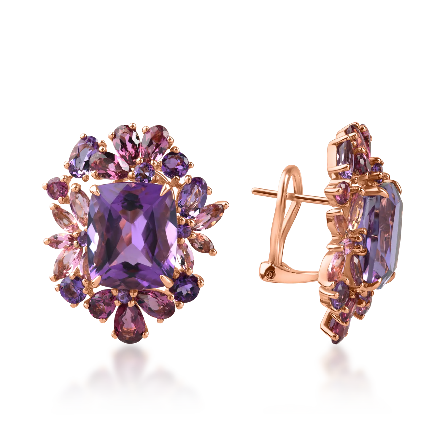 Rose gold earrings with 19.6ct semi-precious stones