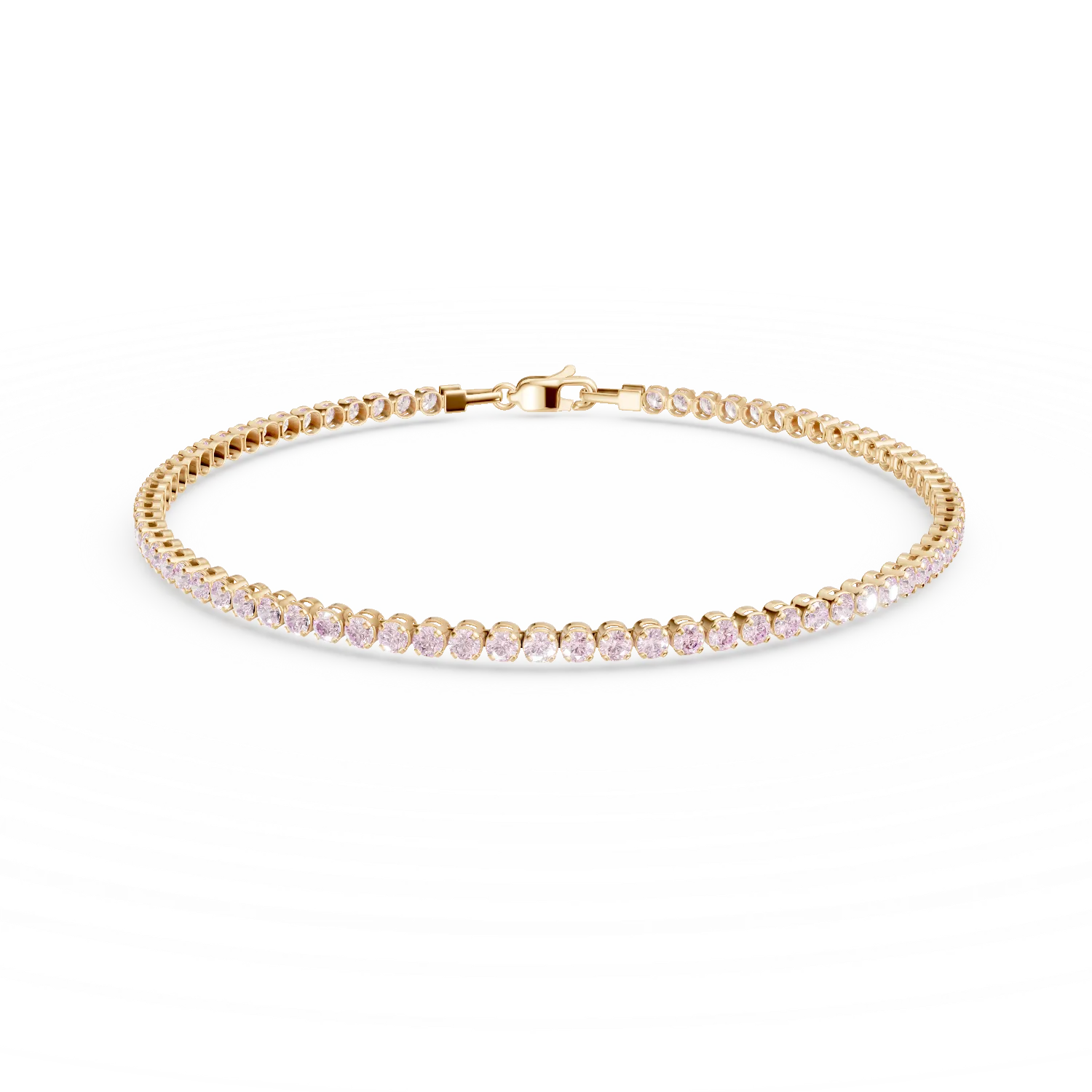 Yellow gold tennis bracelet