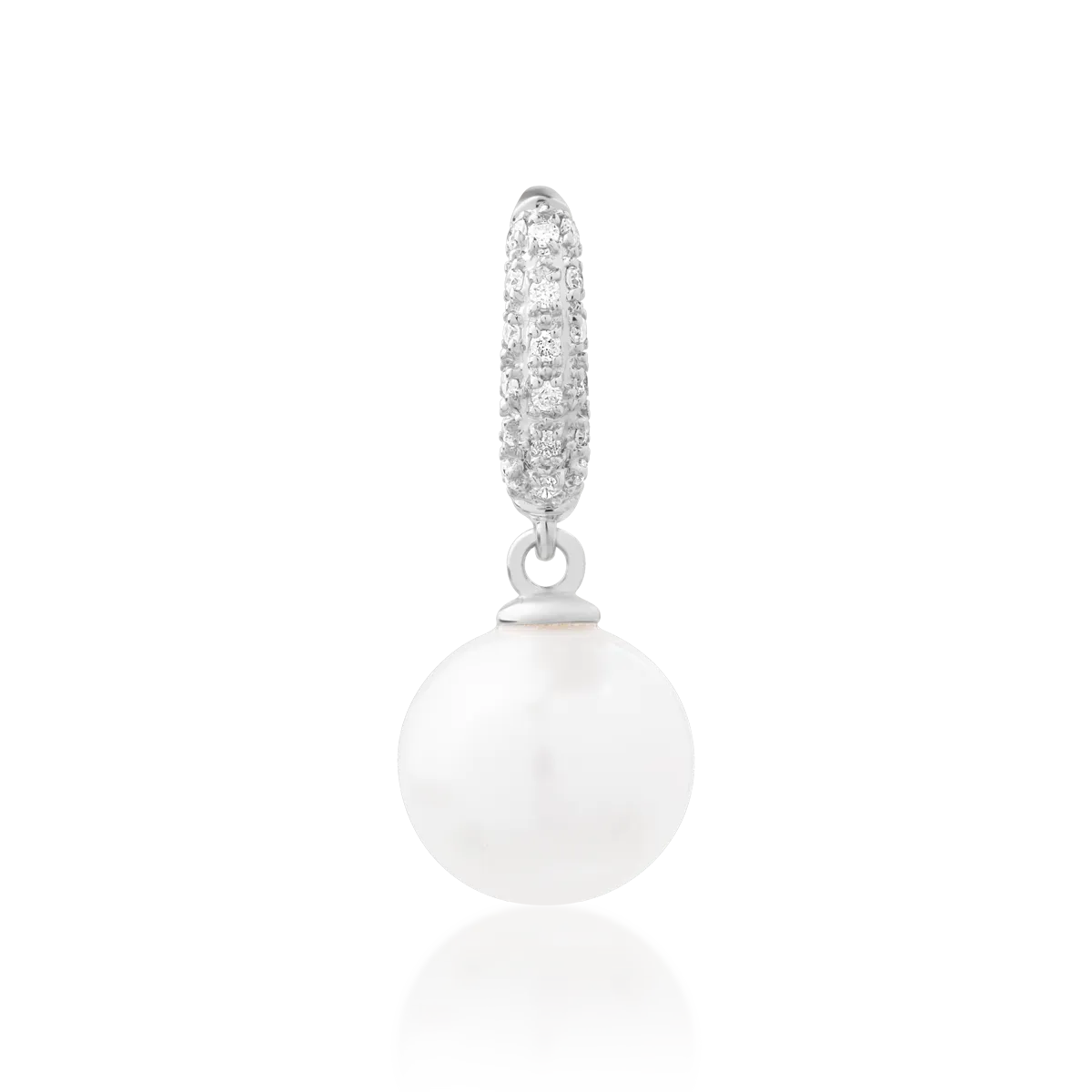 White gold pendant with 3.9ct fresh water pearl and 0.06ct diamonds