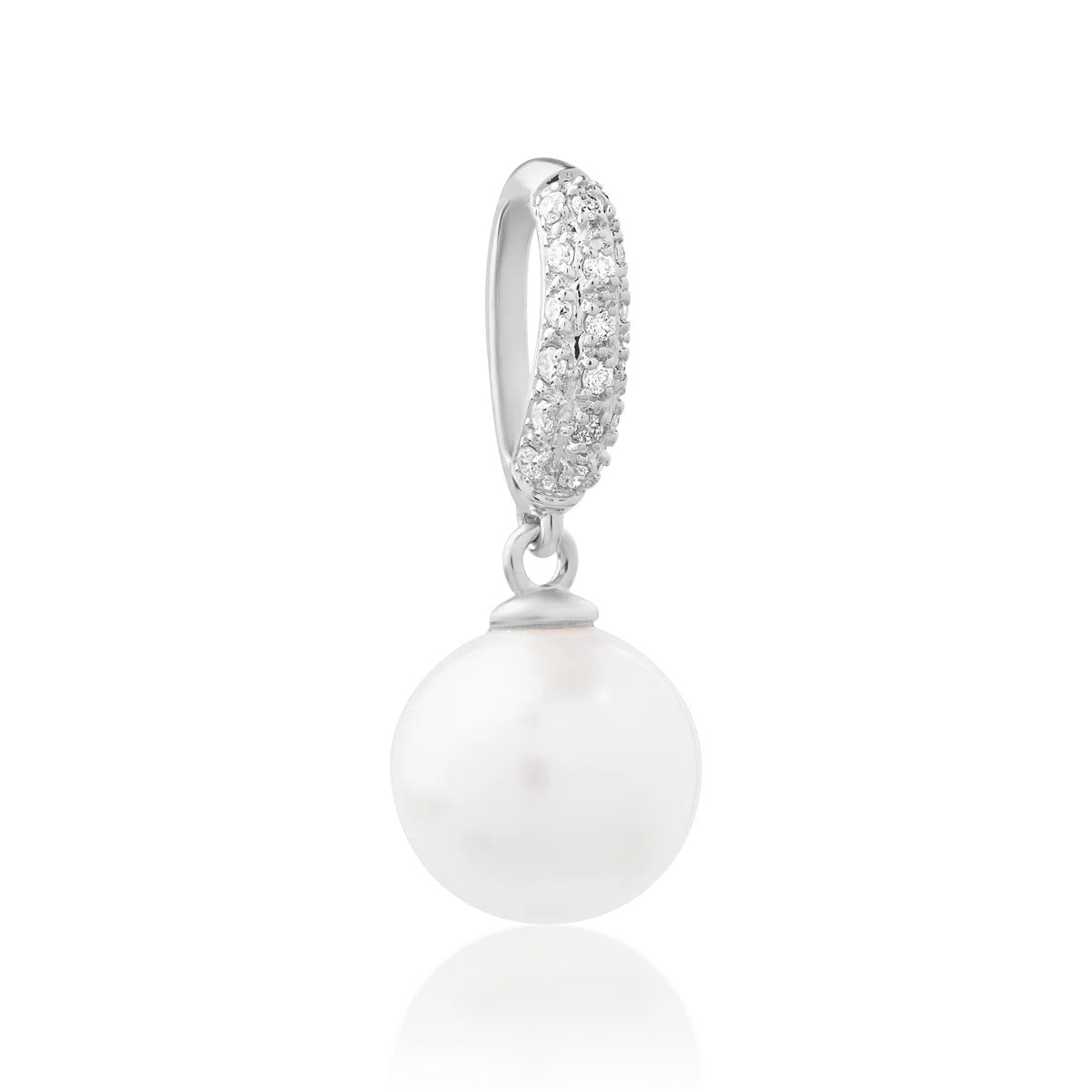 White gold pendant with 3.9ct fresh water pearl and 0.06ct diamonds