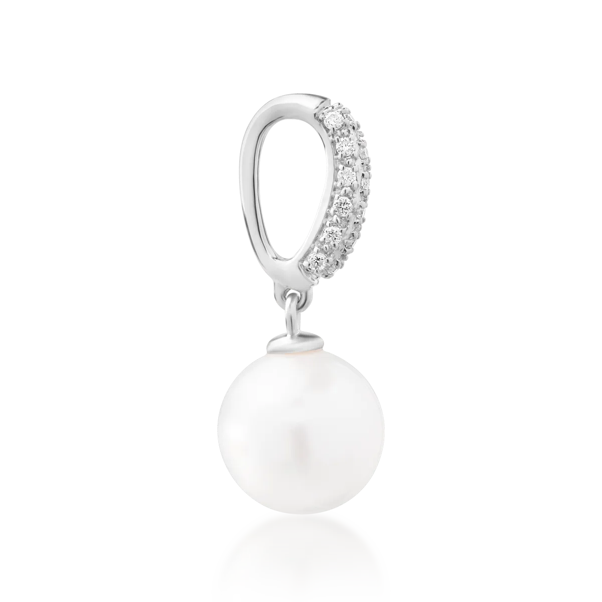 White gold pendant with 3.9ct fresh water pearl and 0.06ct diamonds