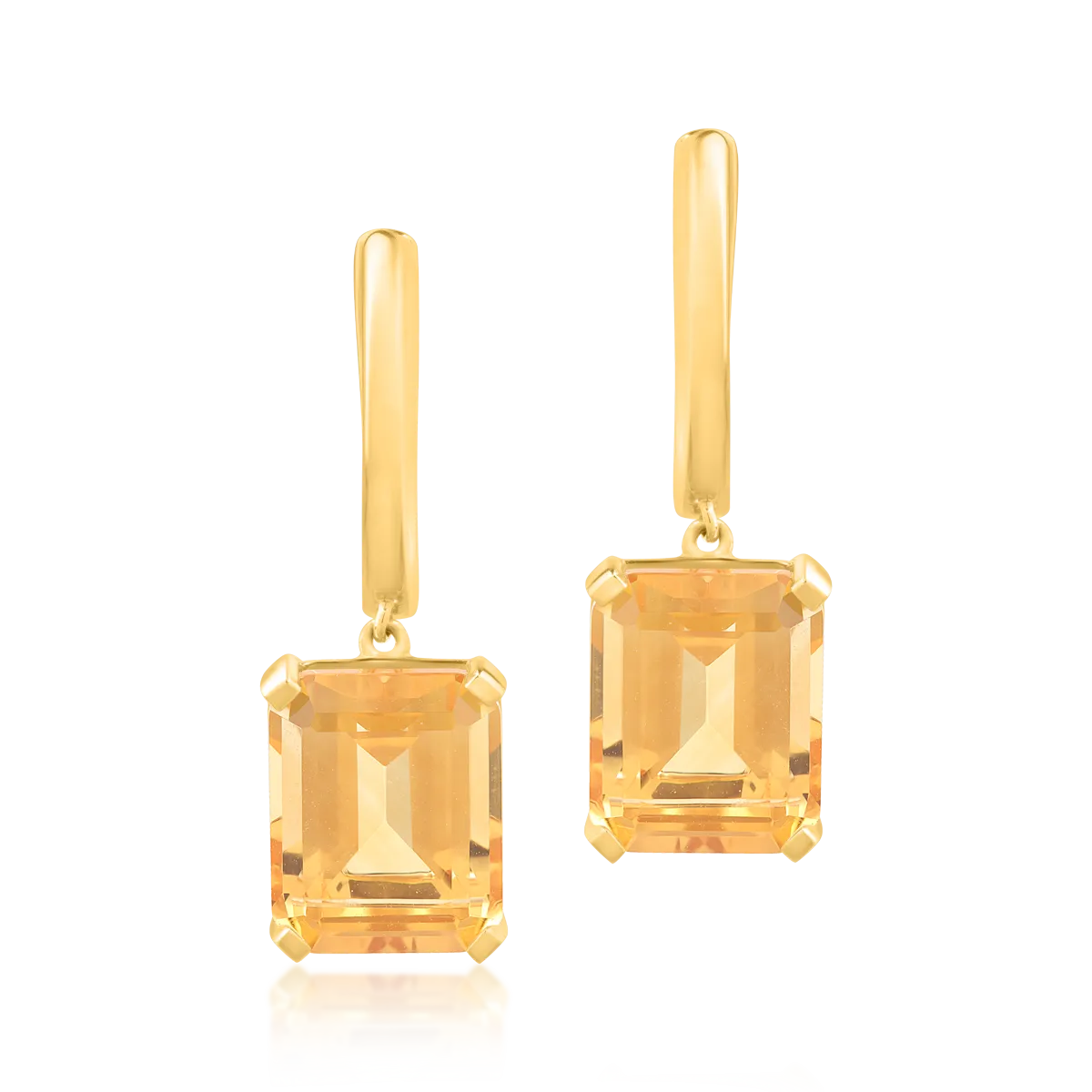 Yellow gold earrings with 6.7ct citrines