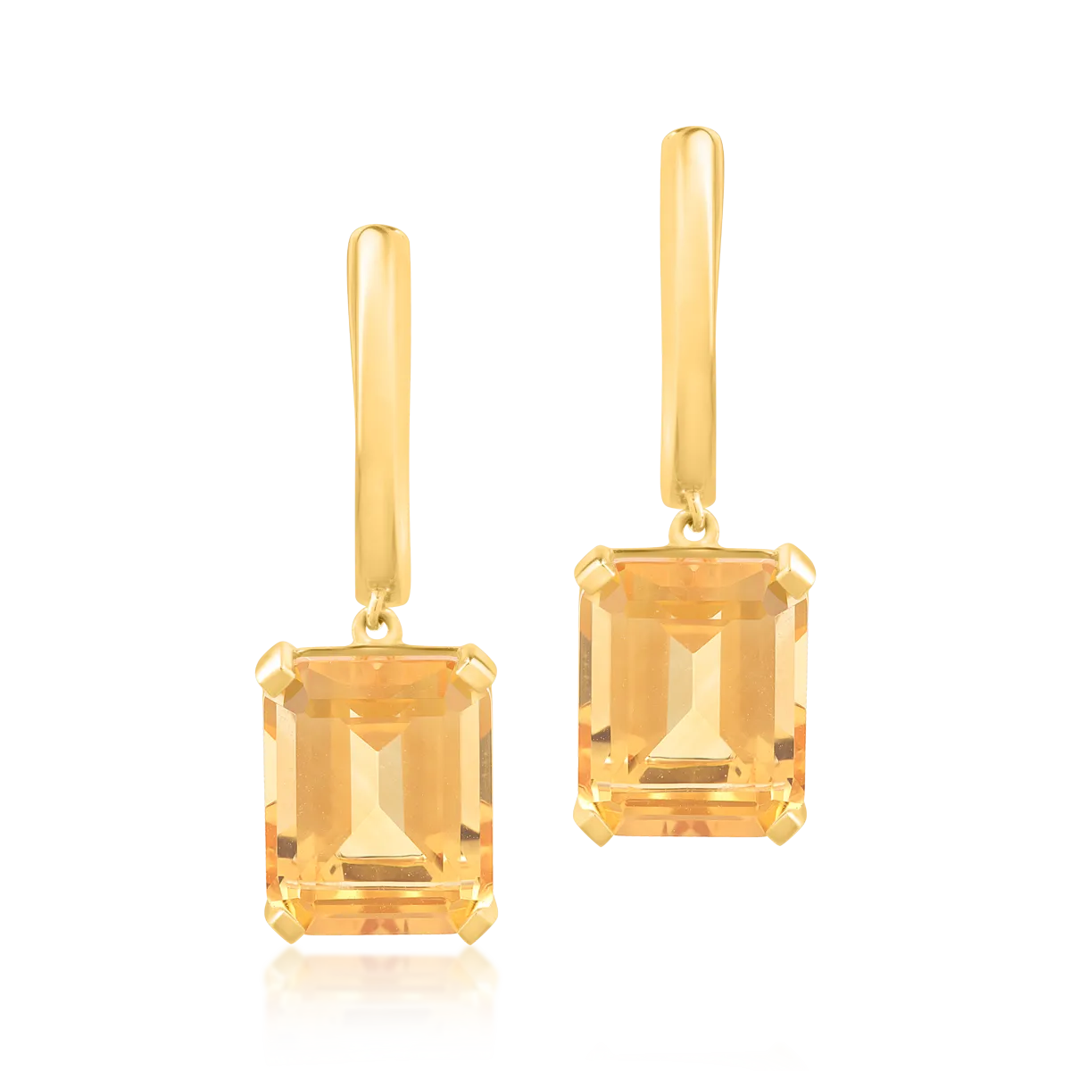 Cercei din aur galben cu citrine de 6.7ct