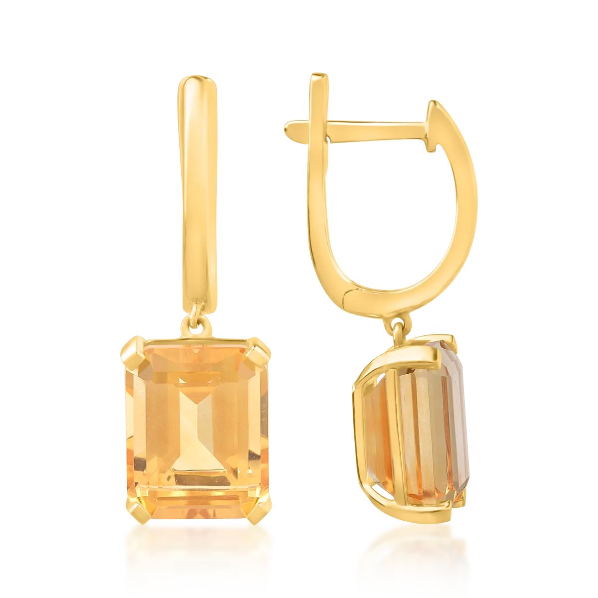 Yellow gold earrings with 6.7ct citrines