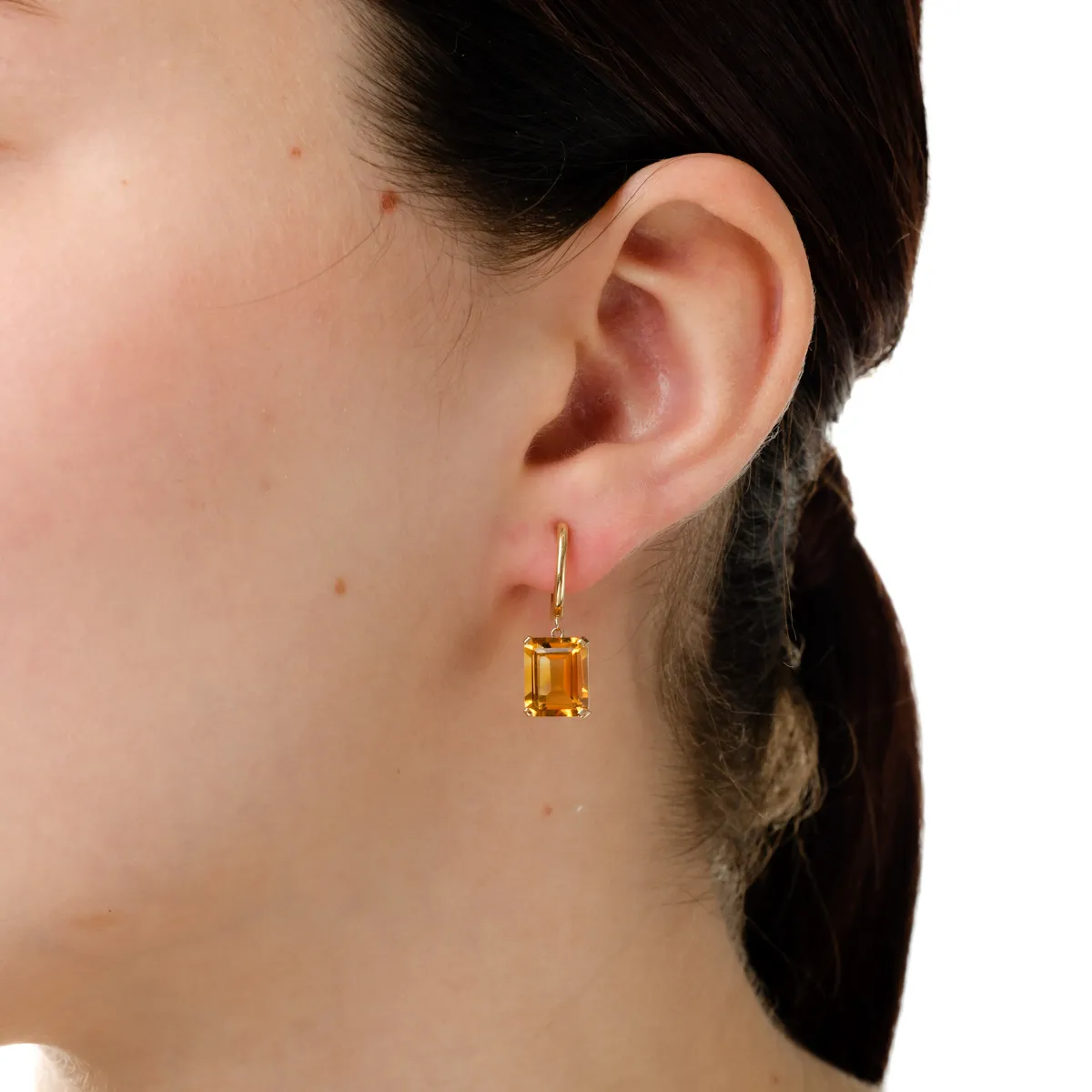 Cercei din aur galben cu citrine de 6.7ct