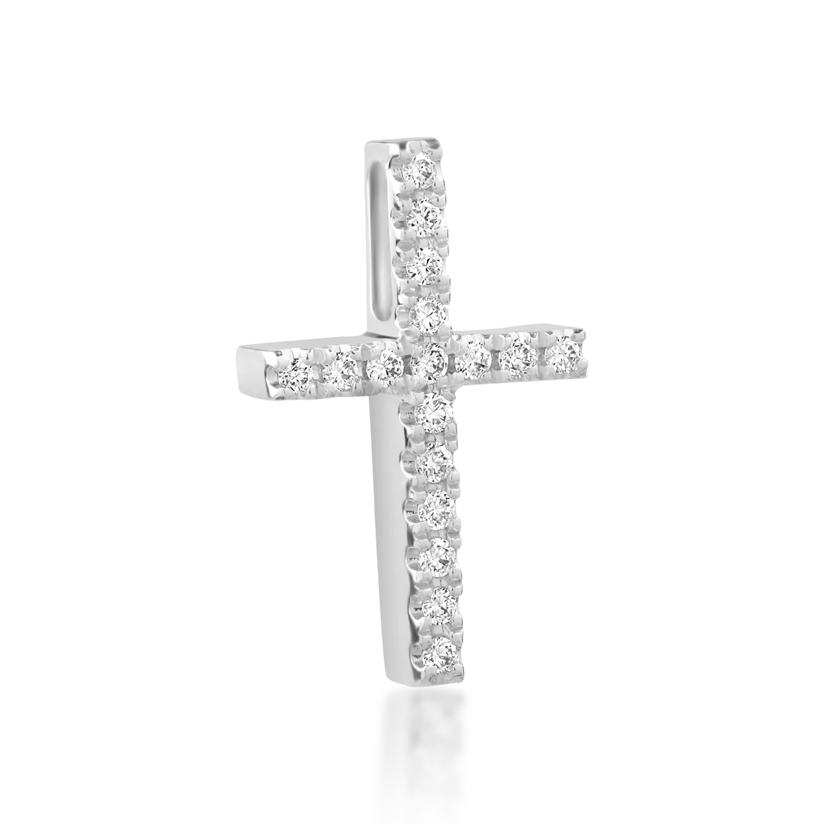 White gold cross pendant with 0.06ct diamonds