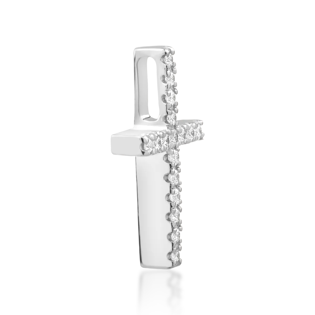 White gold cross pendant with 0.06ct diamonds