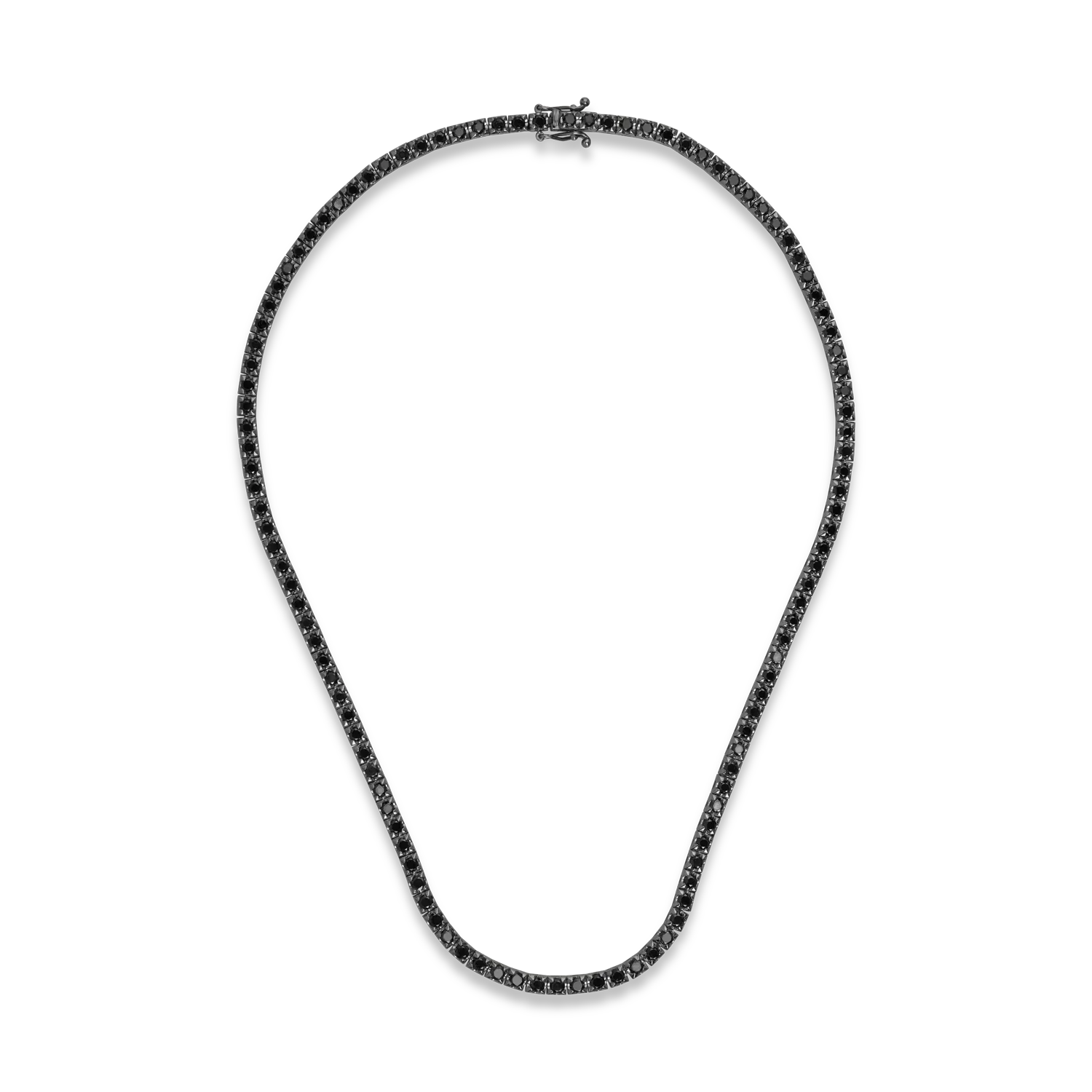 Colier tennis din aur negru cu diamante negre de 8ct