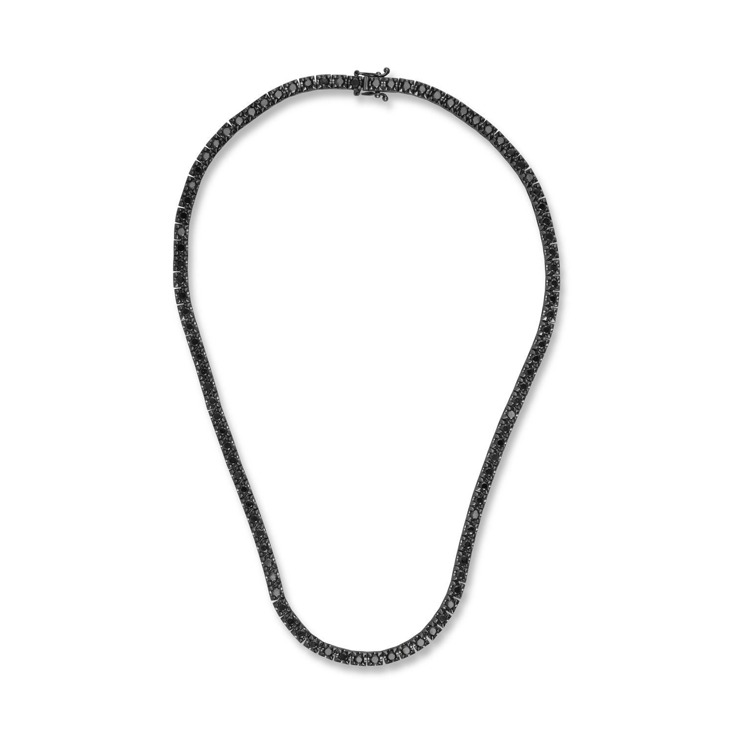 Black gold tennis necklace with 9ct black diamonds