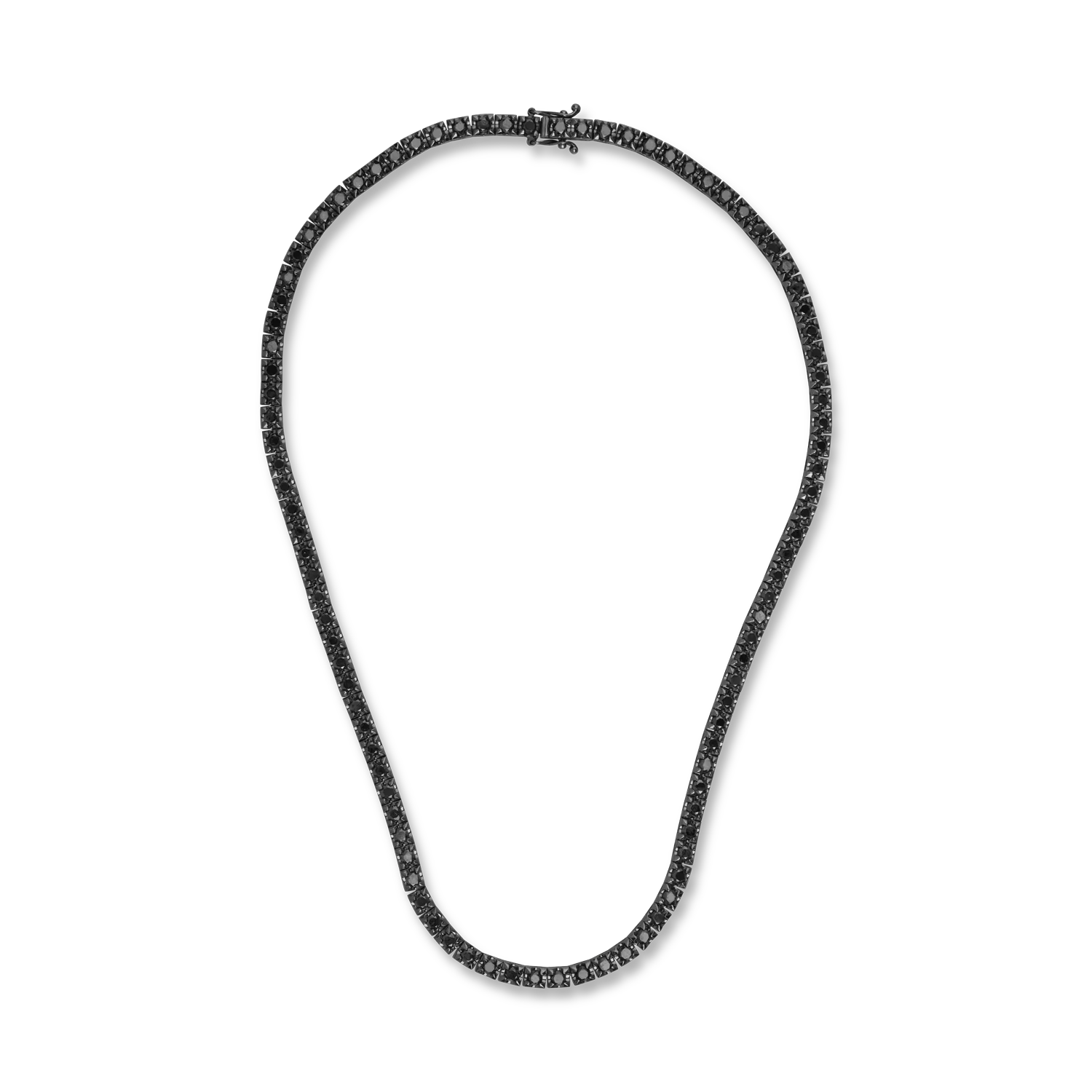 Black gold tennis necklace with 10ct black diamonds