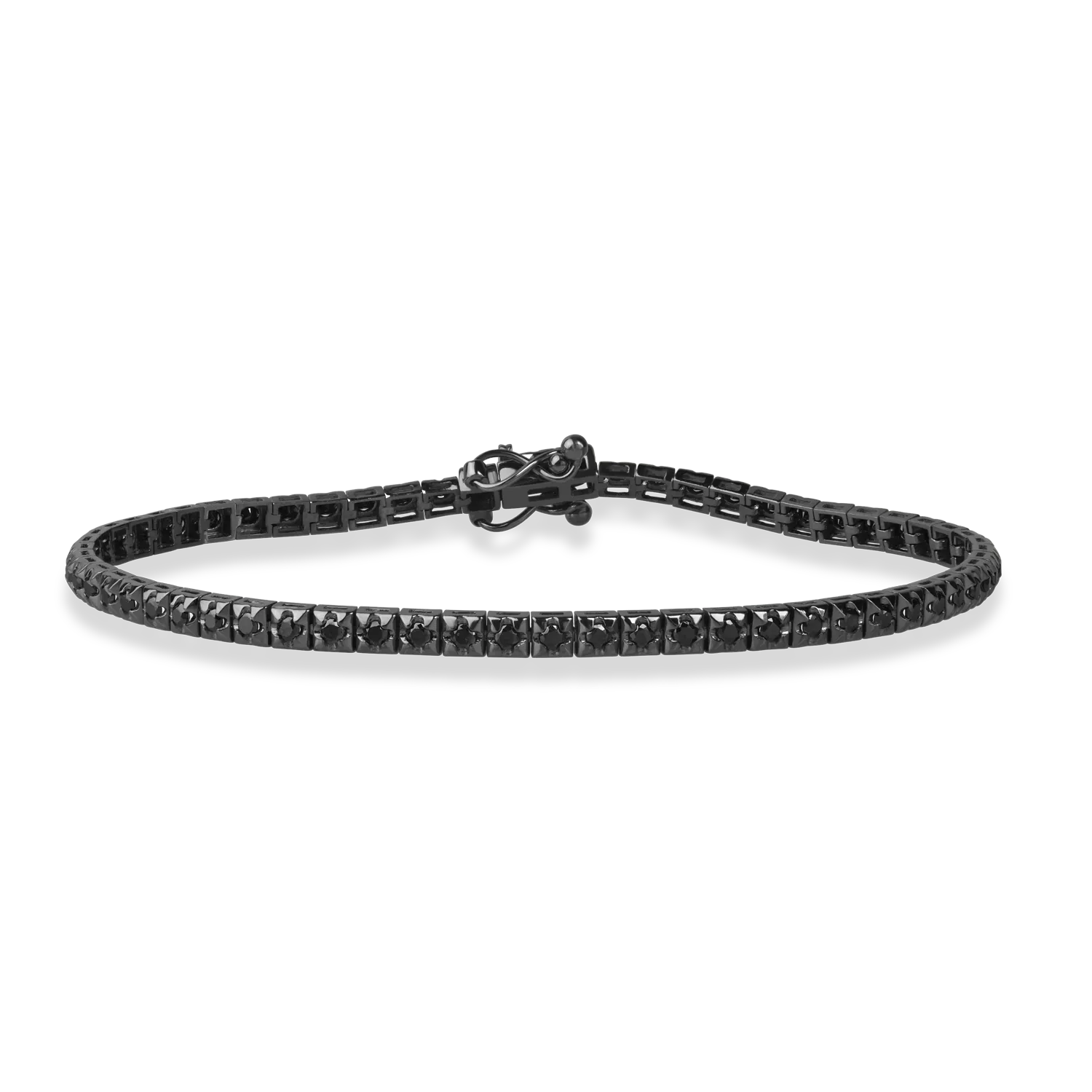 Black gold tennis bracelet with 1ct black diamonds