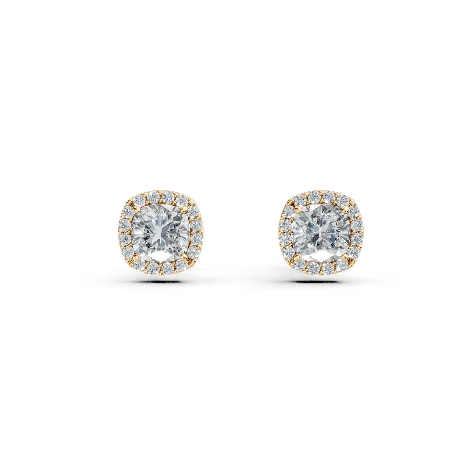 Yellow gold geometric earrings with zirconia-178892