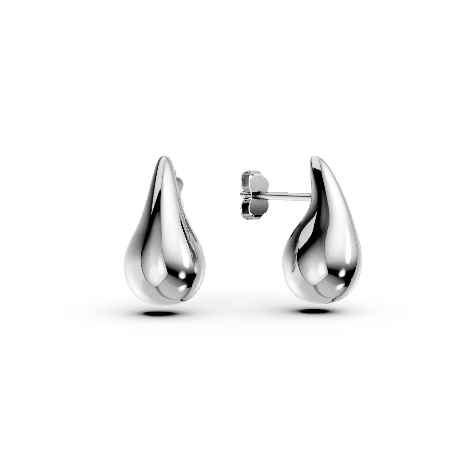 White gold tear drop earrings
