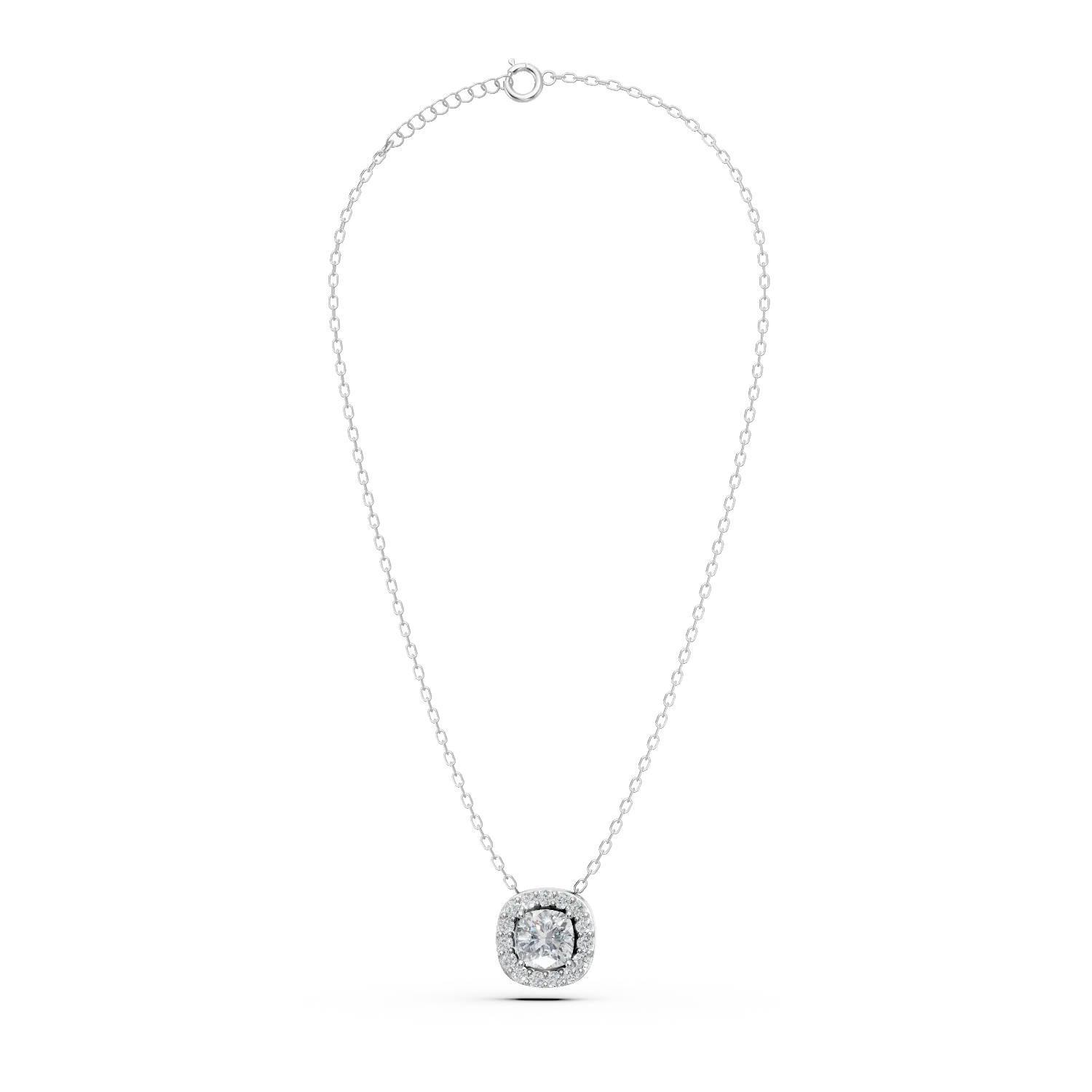 Fehérarany geometrikus medál nyaklánc cirkóniával