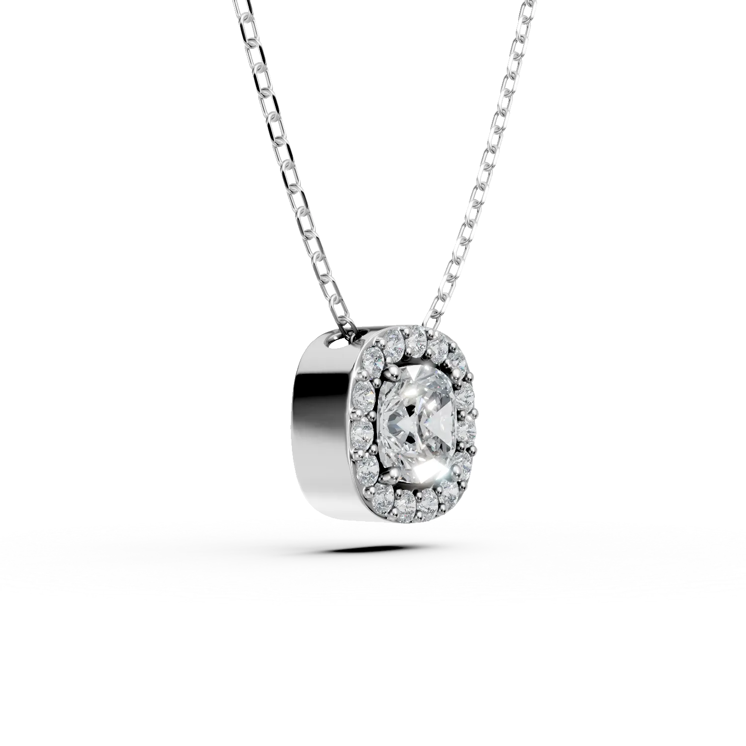 Fehérarany geometrikus medál nyaklánc cirkóniával