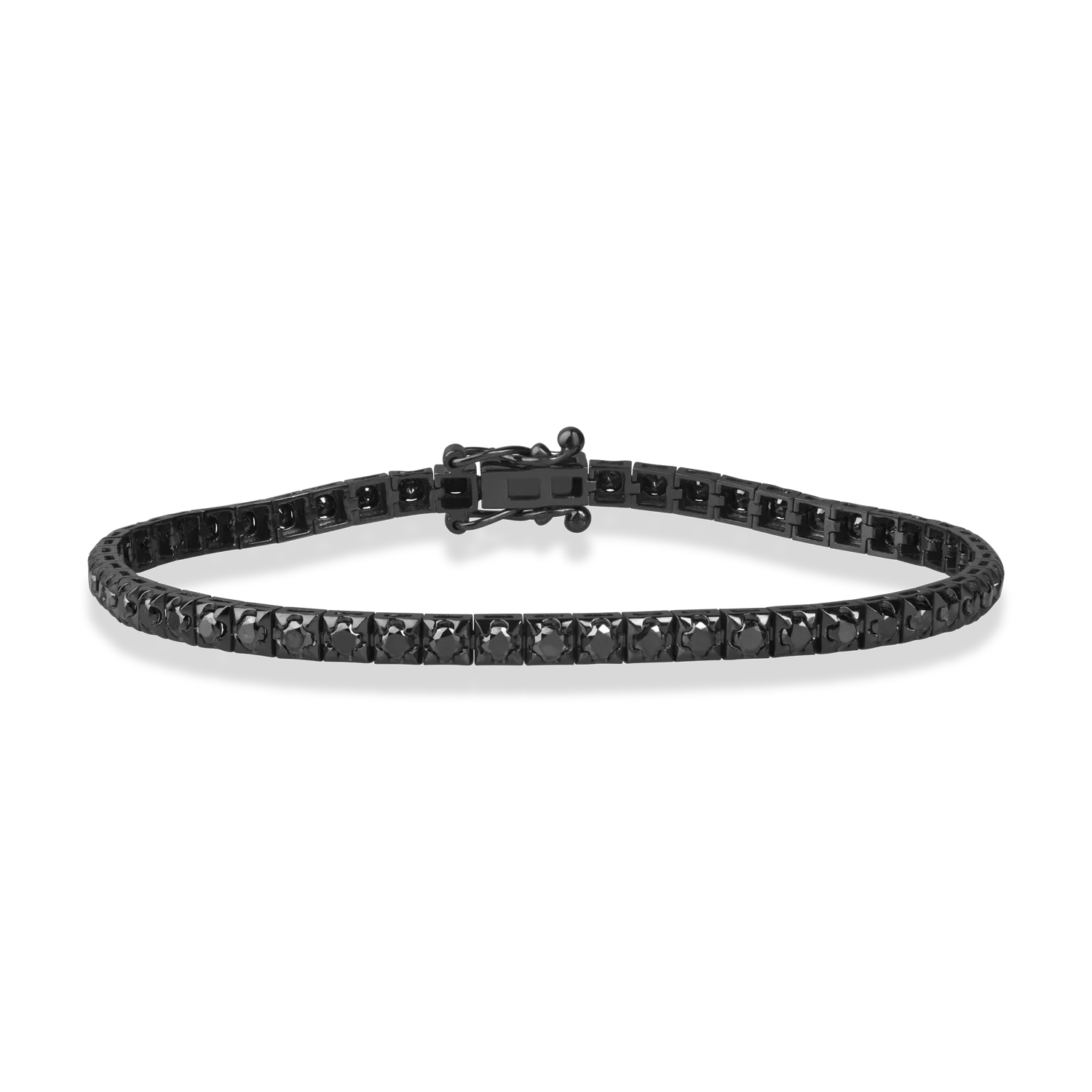 Teilor Bratara tennis din aur negru cu diamante negre de 2ct