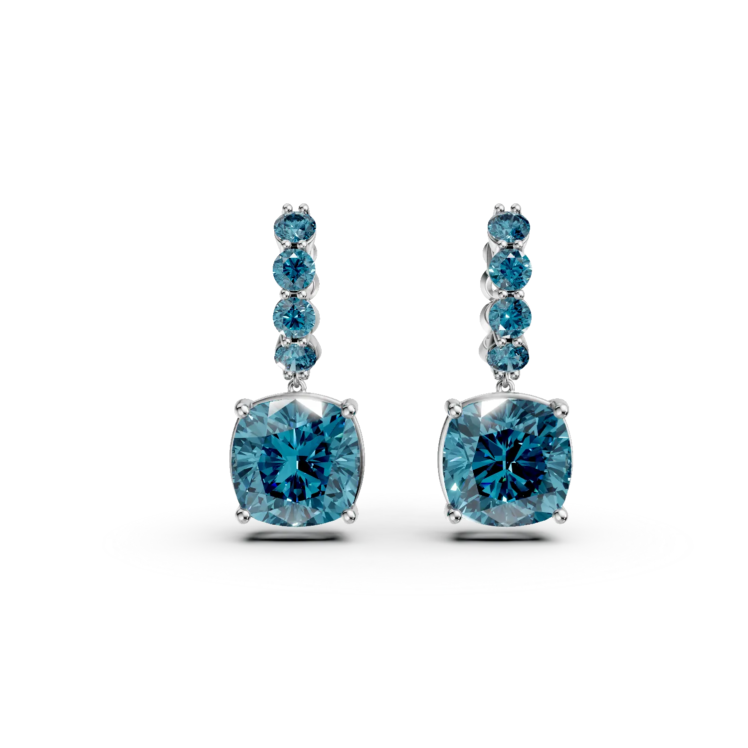 White gold earrings with 12.2ct london blue topazes