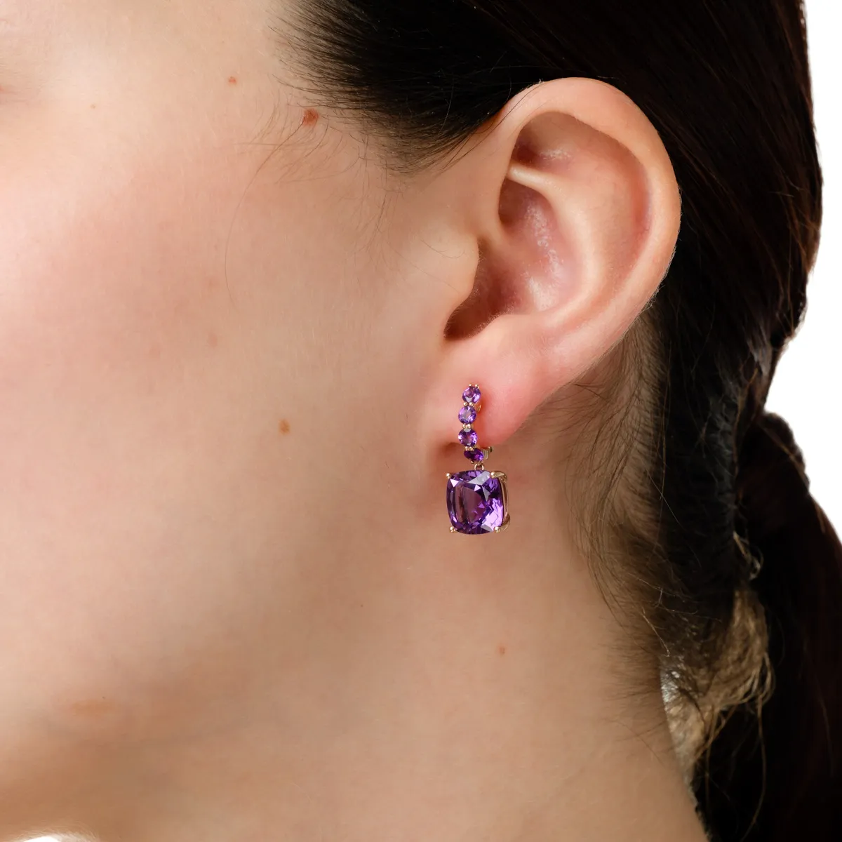 Rose gold earrings with 8.3ct amethysts