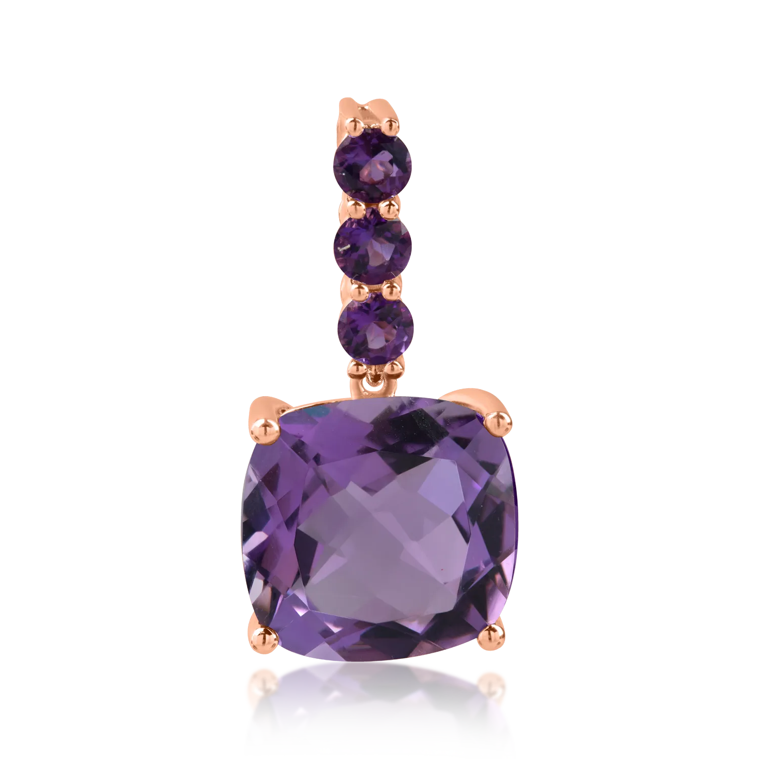 Rose gold pendant with 5.2ct amethysts