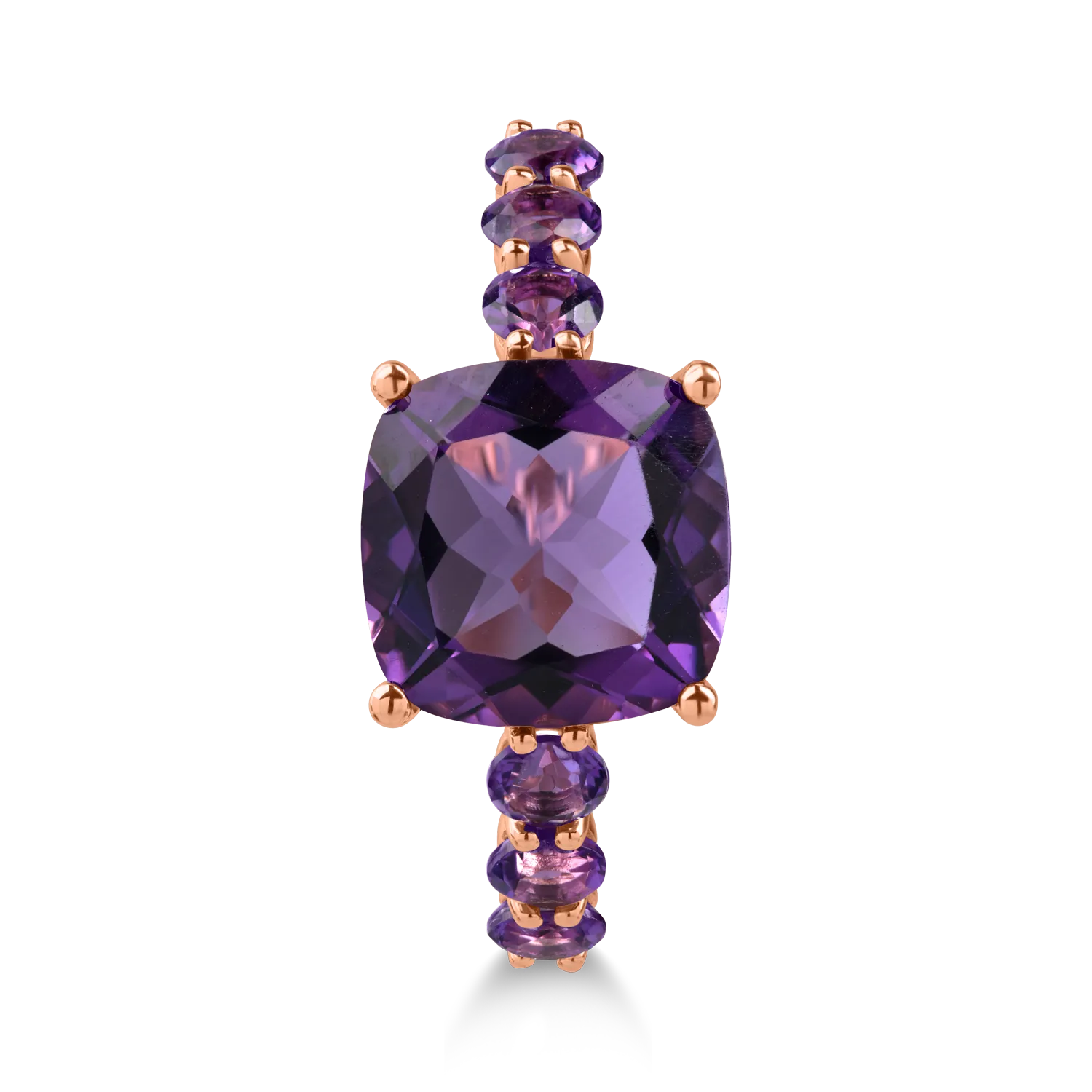 Rose gold ring with 3.4ct amethysts