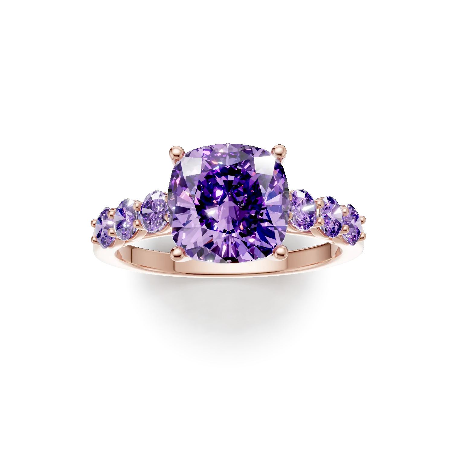 Inel din aur roz cu ametiste de 3.3ct