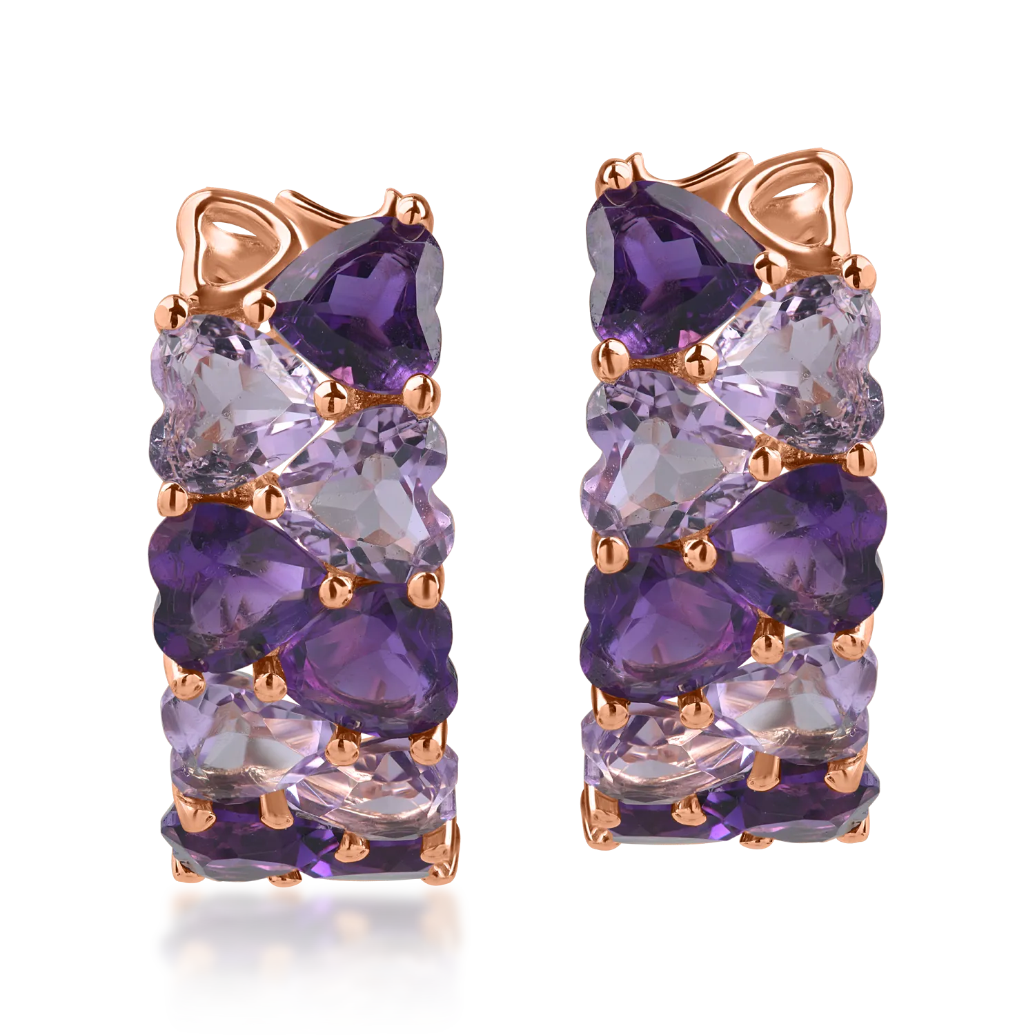 Rose gold earrings with 4.06ct amethysts
