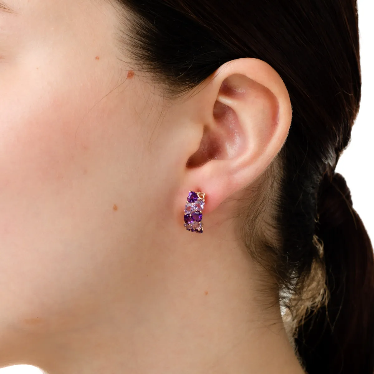 Rose gold earrings with 4.06ct amethysts