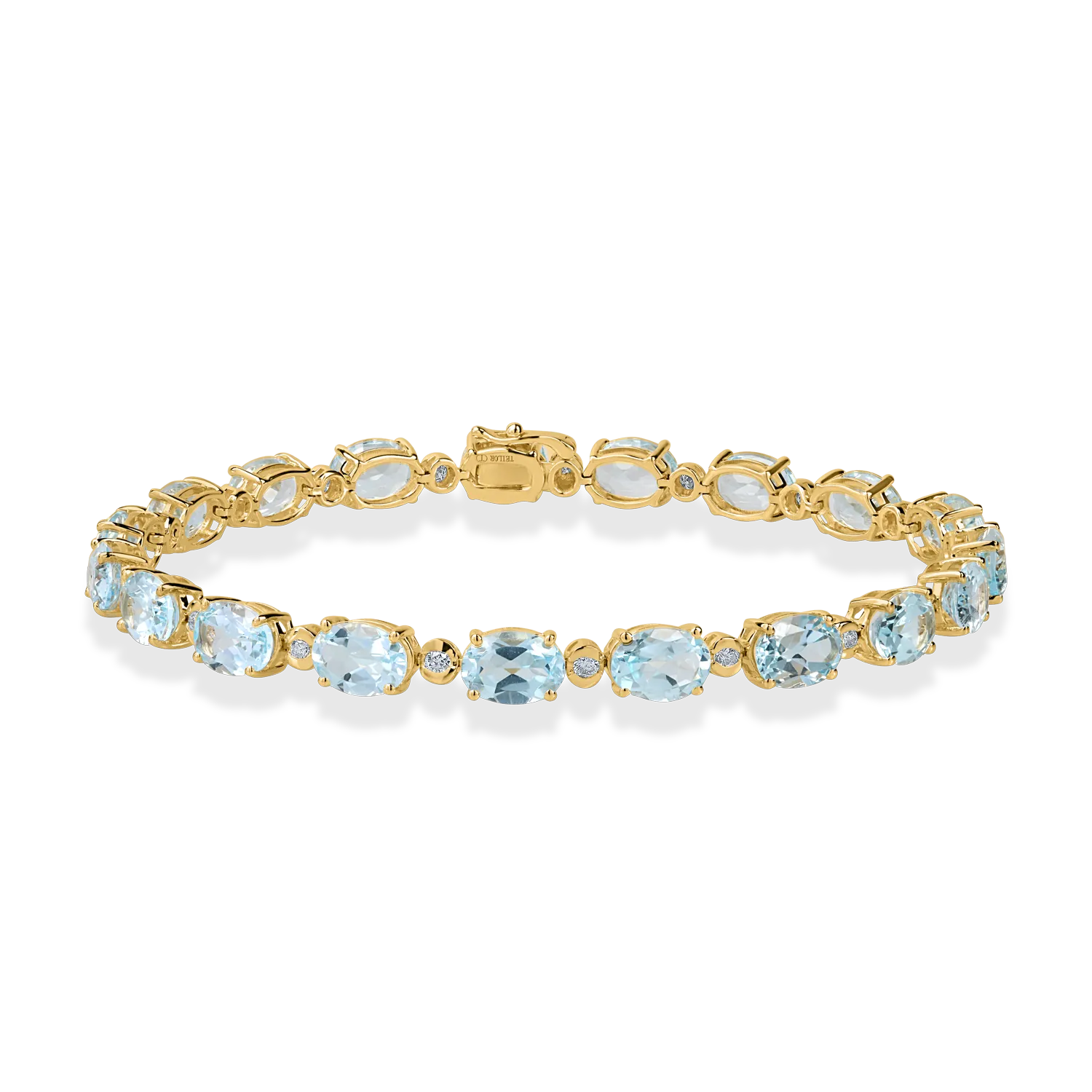 Yellow gold tennis bracelet with 15.2ct topazes and 0.4ct diamonds