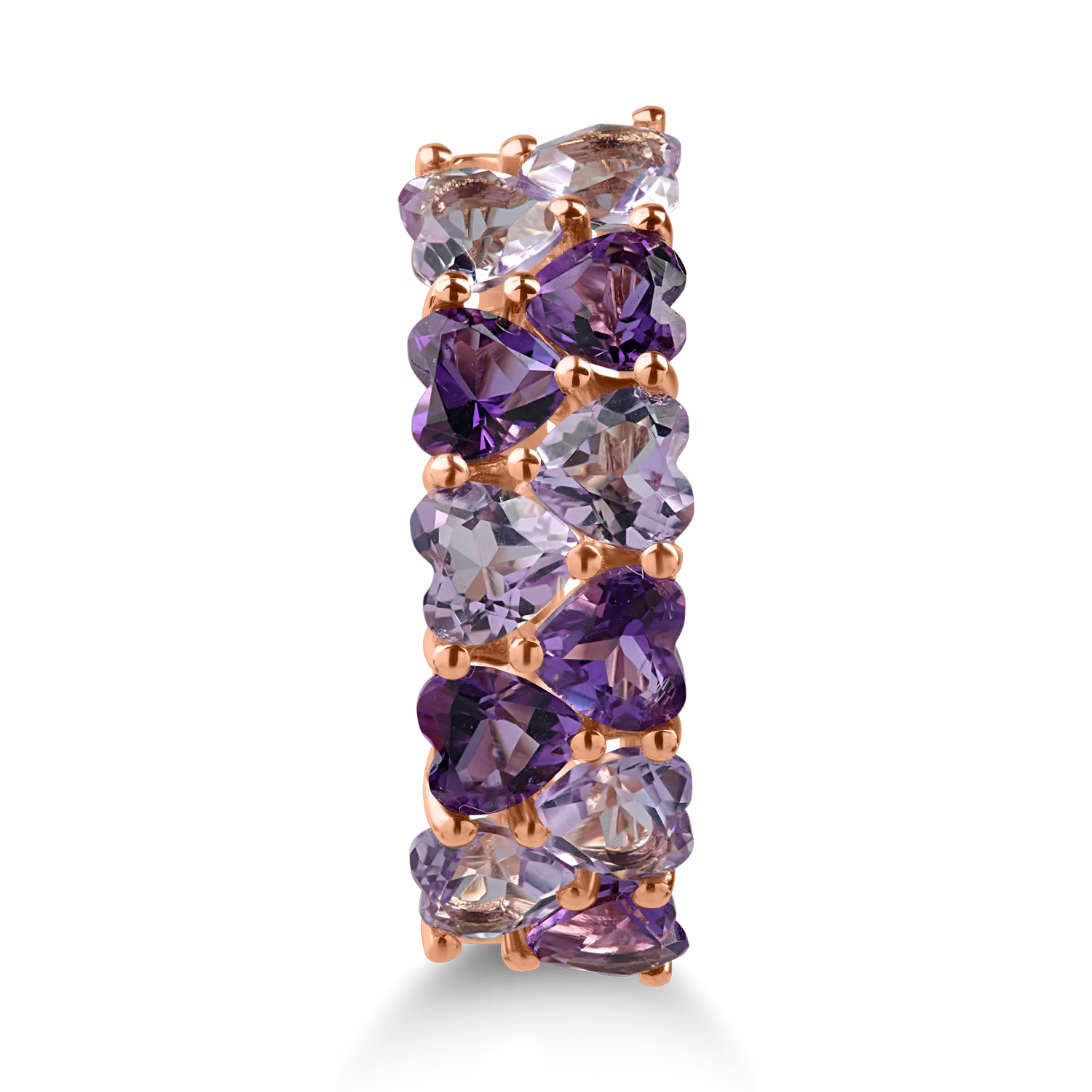 Rose gold geometric ring with 2.7ct amethysts