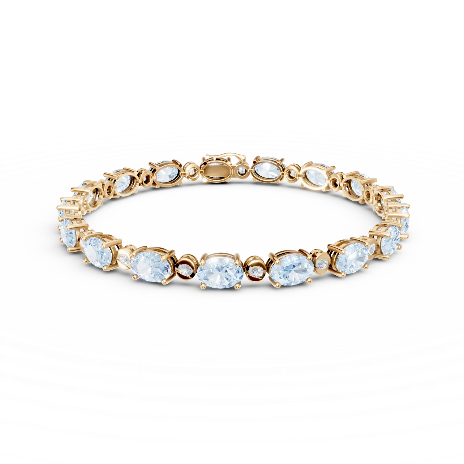 Bransoletka tenisowa z żółtego złota z 14.8ct topazami i 0.3ct diamentami-179108