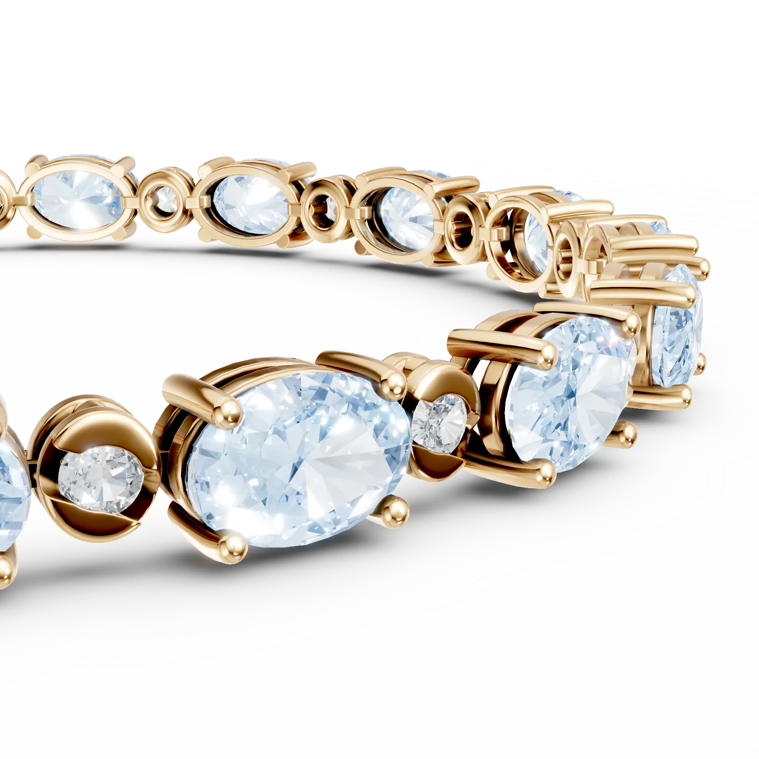 Bransoletka tenisowa z żółtego złota z 14.8ct topazami i 0.3ct diamentami