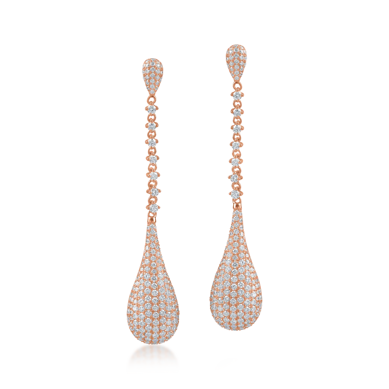 Rose gold earrings with 1.7ct diamonds