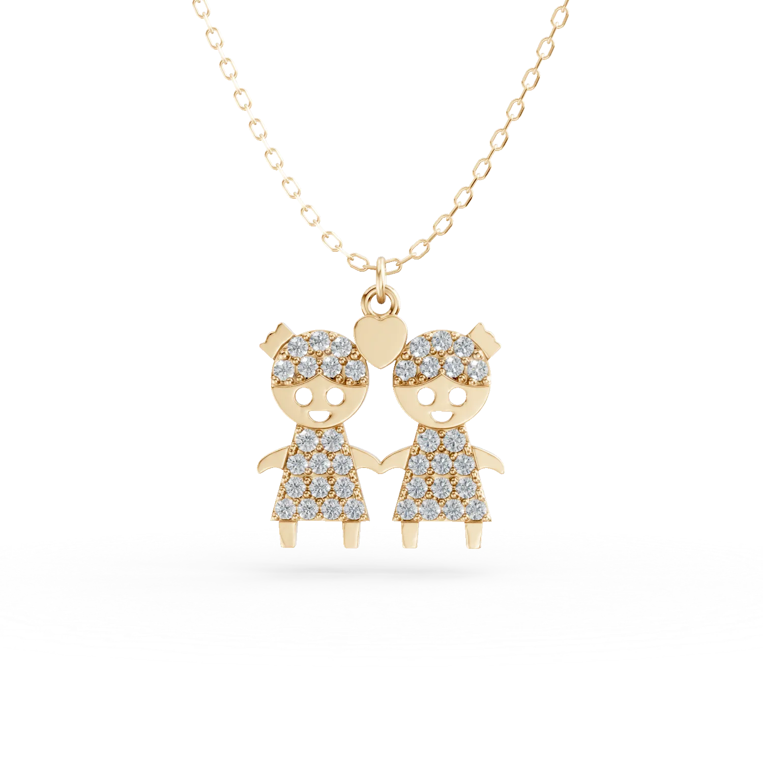 Sárga arany gyermek medál nyaklánc cirkóniával-179212