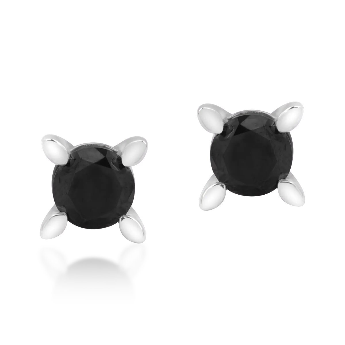 Cercei stud din aur alb cu diamante negre de 0.4ct-179215