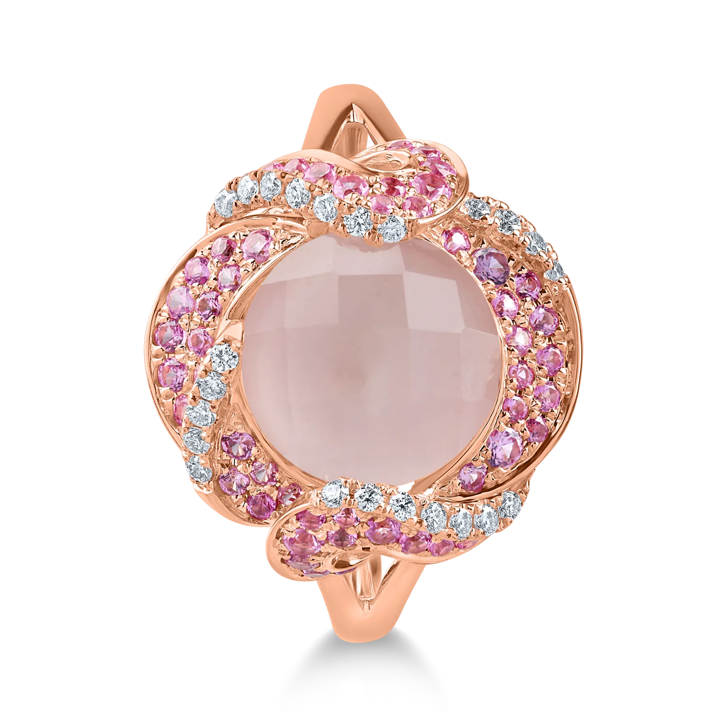 Rose gold ring with 3.4ct precious and semi-precious stones