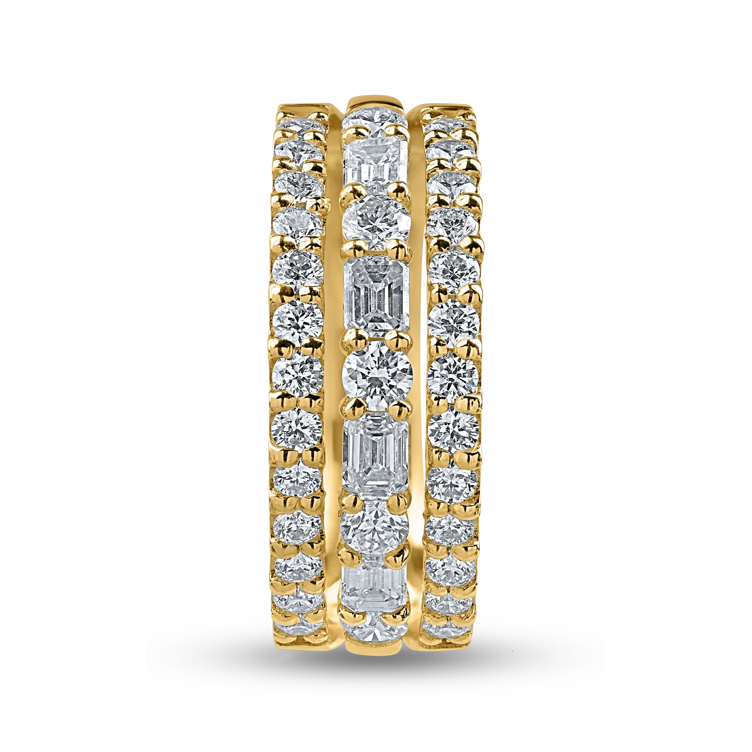 Yellow gold ring with 1.2ct microsetting diamonds