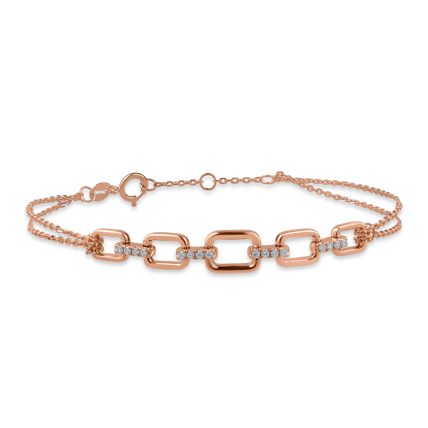 Rose gold bracelet with 0.095ct diamonds