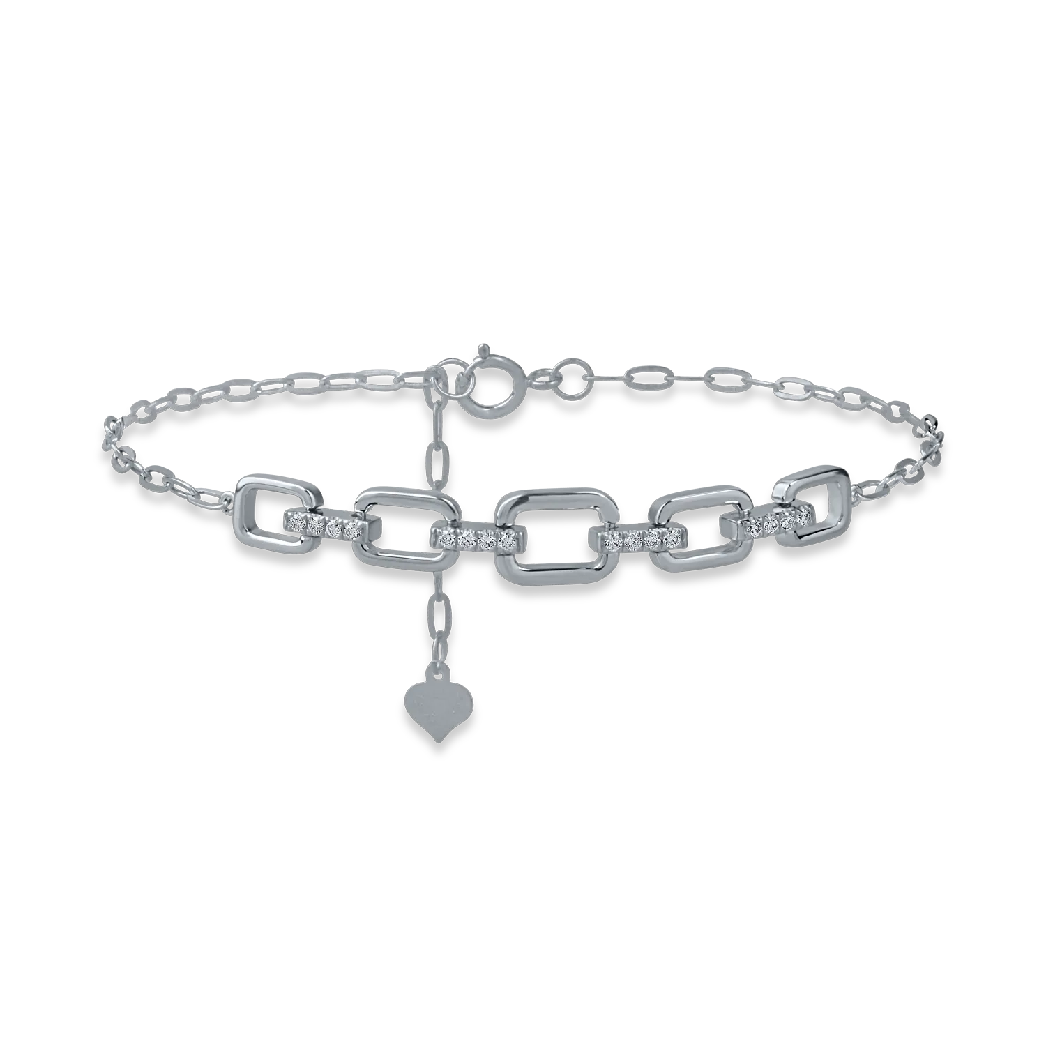 White gold chain bracelet with 0.09ct diamonds